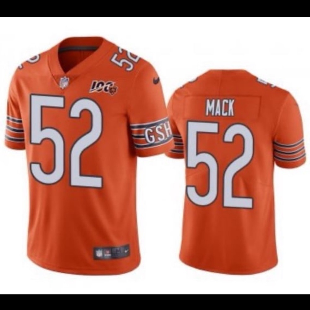 Chicago Bears 100th Anniversary Khalil Mack Orange Vapor Limited Jersey